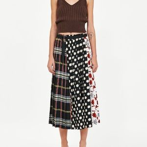 Zara Skirts - Zara patchwork print pleated skirt Zara Skirts - Zara patchwork print pleated skirt
